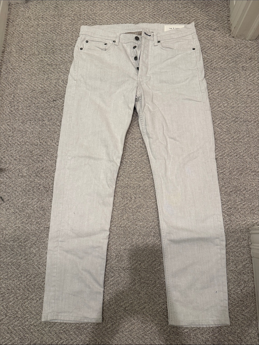 rag & bone Slim Fit Jeans in Light Beige